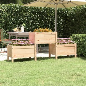 Jardinera de madera de pino maciza 178,5x44x75 cm de vidaXL, Maceteros y jardineras - Ref: Foro24-822247, Precio: 104,99 €, D...