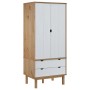 OTTA wardrobe made of solid pine wood in brown and white, measuring 76.5x53x172 cm. by vidaXL, Wardrobes - Ref: Foro24-348590...