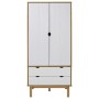 OTTA wardrobe made of solid pine wood in brown and white, measuring 76.5x53x172 cm. by vidaXL, Wardrobes - Ref: Foro24-348590...