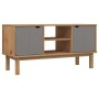 OTTA TV-Schrank aus massivem Kiefernholz, braun und grau, 113,5 x 43 x 57 cm von vidaXL, TV-Möbel - Ref: Foro24-348595, Preis...