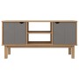 OTTA TV-Schrank aus massivem Kiefernholz, braun und grau, 113,5 x 43 x 57 cm von vidaXL, TV-Möbel - Ref: Foro24-348595, Preis...