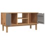 Mueble TV OTTA madera maciza pino marrón y gris 113,5x43x57 cm de vidaXL, Muebles TV - Ref: Foro24-348595, Precio: 97,21 €, D...