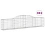 Gabion baskets 15 pcs arch shape iron 300x30x60/80 cm by vidaXL, Pots and planters - Ref: Foro24-3146497, Price: 1,00 €, Disc...