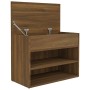 Banco zapatero madera contrachapada roble marrón 60x30x45 cm de vidaXL, Zapateros y organizadores de calzado - Ref: Foro24-81...