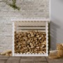 Solid white pine wood firewood rack 108x73x108 cm by vidaXL, Accessories for bags and firewood holders - Ref: Foro24-822223, ...