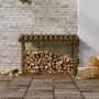 Solid honey brown pine wood log holder 108x64.5x78 cm by vidaXL, Accessories for bags and firewood holders - Ref: Foro24-8224...