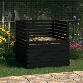 Solid black pine wood composter 100x100x102 cm by vidaXL, Composters - Ref: Foro24-822196, Price: 192,99 €, Discount: %