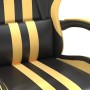 Silla gaming giratoria cuero sintético negro y dorado de vidaXL, Sillones para videojuegos - Ref: Foro24-349521, Precio: 122,...