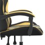 Silla gaming giratoria cuero sintético negro y dorado de vidaXL, Sillones para videojuegos - Ref: Foro24-349521, Precio: 122,...