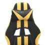 Silla gaming giratoria cuero sintético negro y dorado de vidaXL, Sillones para videojuegos - Ref: Foro24-349521, Precio: 122,...