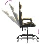 Silla gaming giratoria cuero sintético negro y dorado de vidaXL, Sillones para videojuegos - Ref: Foro24-349521, Precio: 122,...