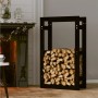 Firewood rack solid black pine wood 60x25x100 cm by vidaXL, Accessories for bags and firewood holders - Ref: Foro24-822416, P...