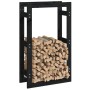 Firewood rack solid black pine wood 60x25x100 cm by vidaXL, Accessories for bags and firewood holders - Ref: Foro24-822416, P...