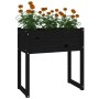 Solid black pine wood planter 78x40x81 cm by vidaXL, Pots and planters - Ref: Foro24-822136, Price: 77,79 €, Discount: %