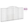 Gabion baskets 15 pcs arch shape iron 300x30x140/160 cm by vidaXL, Pots and planters - Ref: Foro24-3146569, Price: 2,00 €, Di...