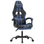 Drehbarer Gaming-Stuhl und Fußstütze aus schwarzem, blauem Kunstleder von vidaXL, Gaming-Stühle - Ref: Foro24-349531, Preis: ...