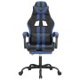 Drehbarer Gaming-Stuhl und Fußstütze aus schwarzem, blauem Kunstleder von vidaXL, Gaming-Stühle - Ref: Foro24-349531, Preis: ...