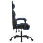 Silla gaming giratoria y reposapiés cuero sintético negro azul de vidaXL, Sillones para videojuegos - Ref: Foro24-349531, Pre...