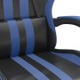 Silla gaming giratoria y reposapiés cuero sintético negro azul de vidaXL, Sillones para videojuegos - Ref: Foro24-349531, Pre...