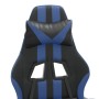 Silla gaming giratoria y reposapiés cuero sintético negro azul de vidaXL, Sillones para videojuegos - Ref: Foro24-349531, Pre...