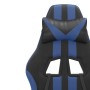 Silla gaming giratoria y reposapiés cuero sintético negro azul de vidaXL, Sillones para videojuegos - Ref: Foro24-349531, Pre...