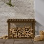 Solid honey brown pine wood log holder 108x64.5x77 cm by vidaXL, Accessories for bags and firewood holders - Ref: Foro24-8224...