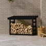 Solid black pine wood firewood rack 108x64.5x78 cm by vidaXL, Accessories for bags and firewood holders - Ref: Foro24-822446,...