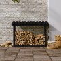 Solid black pine wood firewood rack 108x64.5x78 cm by vidaXL, Accessories for bags and firewood holders - Ref: Foro24-822446,...