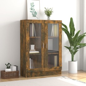 Vitrine aus geräuchertem Eichensperrholz, 82,5 x 30,5 x 115 cm von vidaXL, Bücherregale und Regale - Ref: Foro24-815618, Prei...