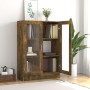 Vitrine aus geräuchertem Eichensperrholz, 82,5 x 30,5 x 115 cm von vidaXL, Bücherregale und Regale - Ref: Foro24-815618, Prei...