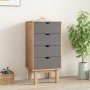 OTTA chest of drawers solid pine wood brown and gray 45x39x90 cm by vidaXL, Drawers - Ref: Foro24-348580, Price: 94,15 €, Dis...