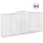 Gabion baskets 4 units arch shape iron 400x50x180/200 cm by vidaXL, Pots and planters - Ref: Foro24-3147050, Price: 916,35 €,...