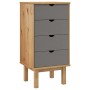 Cajonera OTTA madera maciza de pino marrón y gris 45x39x90 cm de vidaXL, Cajoneras - Ref: Foro24-348580, Precio: 94,86 €, Des...