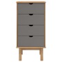 Cajonera OTTA madera maciza de pino marrón y gris 45x39x90 cm de vidaXL, Cajoneras - Ref: Foro24-348580, Precio: 94,86 €, Des...