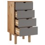 Cajonera OTTA madera maciza de pino marrón y gris 45x39x90 cm de vidaXL, Cajoneras - Ref: Foro24-348580, Precio: 94,86 €, Des...