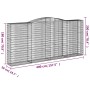 Gabion baskets 4 units arch shape iron 400x50x180/200 cm by vidaXL, Pots and planters - Ref: Foro24-3147050, Price: 916,35 €,...