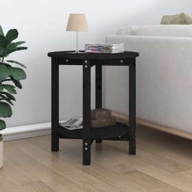 Mesa de centro de madera maciza de pino negro Ø55x60 cm de vidaXL, Mesas de centro - Ref: Foro24-822356, Precio: 61,63 €, Des...