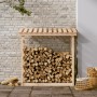 Holzscheithalter aus massivem Kiefernholz, 108 x 64,5 x 110 cm von vidaXL, Zubehör für Taschen und Brennholzhalter - Ref: For...