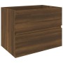 Brown oak engineered wood washbasin cabinet 60x38.5x45cm by vidaXL, Bathroom furniture - Ref: Foro24-815650, Price: 51,73 €, ...