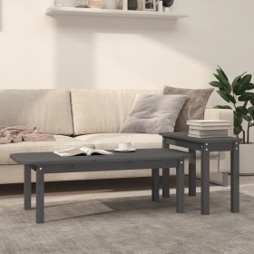 2-piece coffee table set in solid gray pine wood by vidaXL, Coffee table - Ref: Foro24-822364, Price: 63,85 €, Discount: %