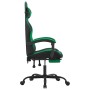 Drehbarer Gaming-Stuhl und Fußstütze aus schwarzem, grünem Kunstleder von vidaXL, Gaming-Stühle - Ref: Foro24-349534, Preis: ...