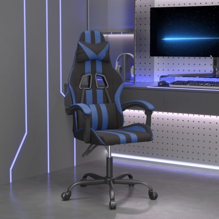 Drehbarer Gaming-Stuhl aus schwarzem und blauem Kunstleder von vidaXL, Gaming-Stühle - Ref: Foro24-349519, Preis: 121,99 €, R...