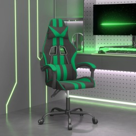 Silla gaming giratoria cuero sintético negro y verde de vidaXL, Sillones para videojuegos - Ref: Foro24-349522, Precio: 123,9...