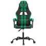 Black and green synthetic leather swivel gaming chair by vidaXL, Gaming chairs - Ref: Foro24-349522, Price: 123,63 €, Discoun...