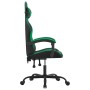 Black and green synthetic leather swivel gaming chair by vidaXL, Gaming chairs - Ref: Foro24-349522, Price: 123,63 €, Discoun...