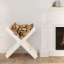 White firewood holder solid pine wood 47x39.5x48 cm by vidaXL, Accessories for bags and firewood holders - Ref: Foro24-822448...