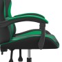 Black and green synthetic leather swivel gaming chair by vidaXL, Gaming chairs - Ref: Foro24-349522, Price: 123,63 €, Discoun...