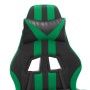 Silla gaming giratoria cuero sintético negro y verde de vidaXL, Sillones para videojuegos - Ref: Foro24-349522, Precio: 123,6...