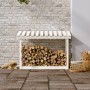 Solid white pine wood firewood rack 108x64.5x78 cm by vidaXL, Accessories for bags and firewood holders - Ref: Foro24-822443,...