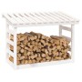 Solid white pine wood firewood rack 108x64.5x78 cm by vidaXL, Accessories for bags and firewood holders - Ref: Foro24-822443,...